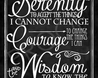 chalktypography the serenity prayer full version etsy