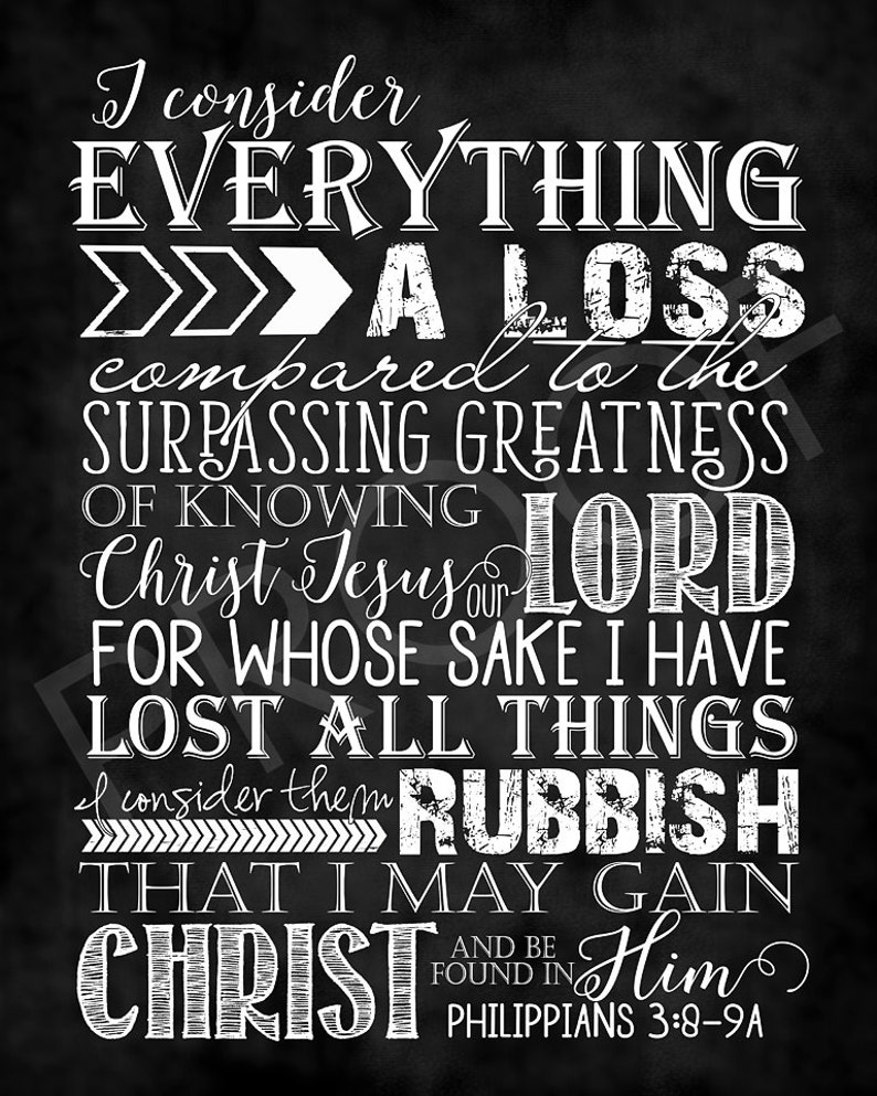Scripture Art Philippians 389a Chalkboard Style Etsy Canada