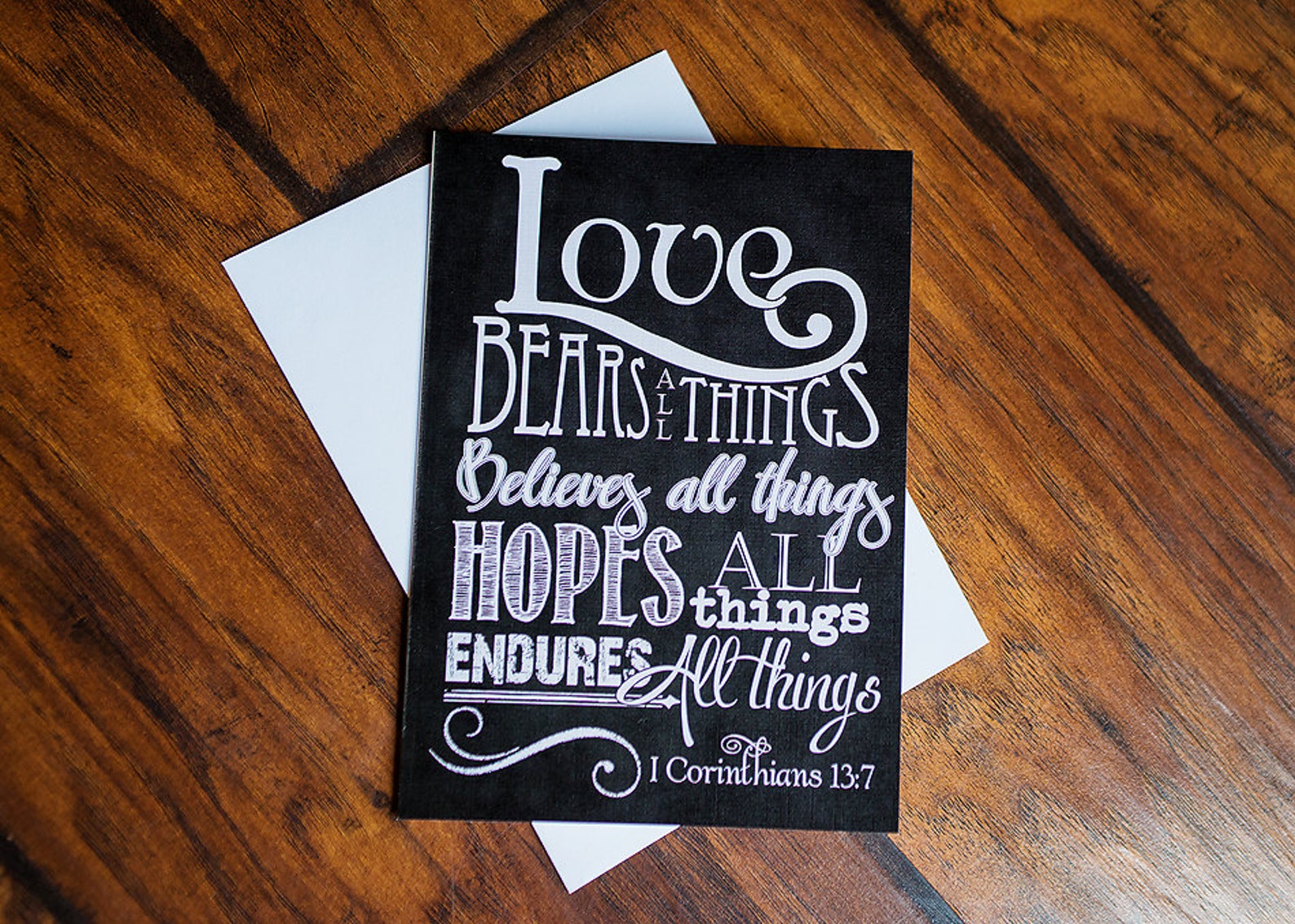 Scripture Art 5x7 Folded Greeting Card on Linen Paper with - Etsy