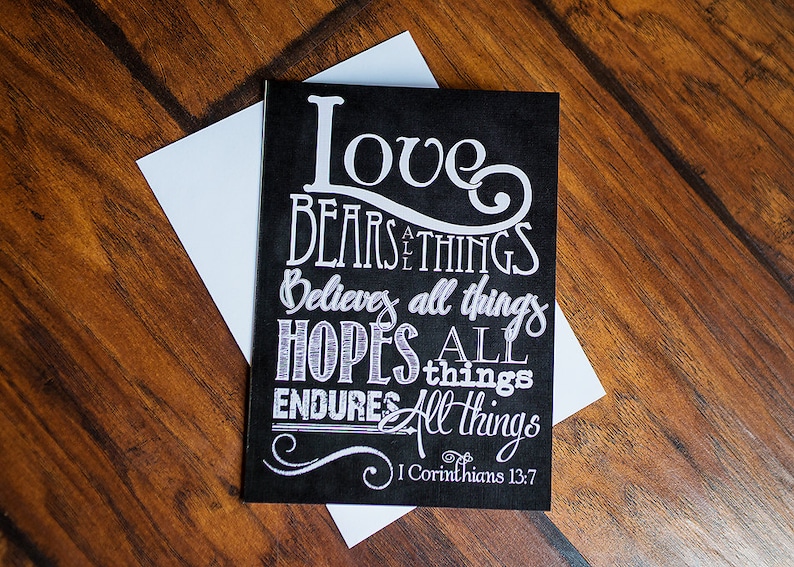 Scripture Art 5x7 Folded Greeting Card on Linen Paper with - Etsy