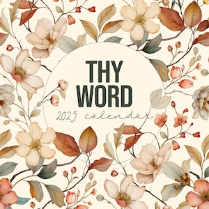 2025 Scripture Art Wall Calendar 12 month 12&quot;x12&quot; (24&quot;x12&quot; when opened)  floral