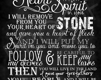 Scripture Art - Ezekiel 36:26-28 ~ Chalkboard Style - Etsy