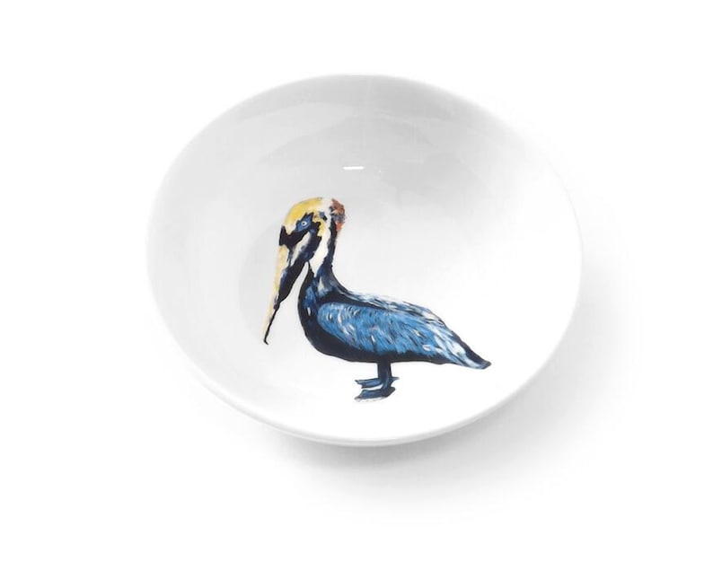 Dinnerware Artist Kim Rody/'s Pelican Big Dipper 5\u201d round bowl