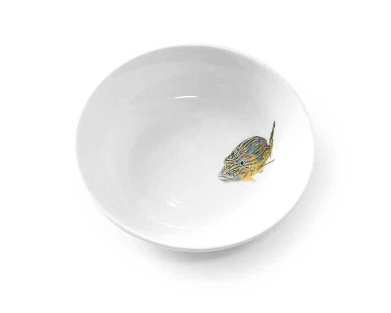 Artist Kim Rody/'s Blue Striped Grunts 3 Dinnerware Big Dipper 5\u201d round bowl