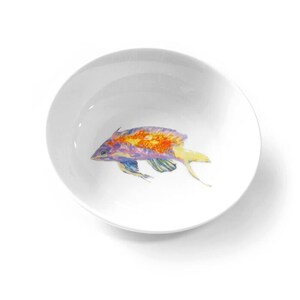 Artist Kim Rody/'s Blue Striped Grunts 3 Dinnerware Big Dipper 5\u201d round bowl