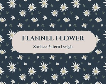 Motif floral sans couture en flanelle australienne | Design botanique indigène | Tissu et papier peint | Téléchargement numérique
