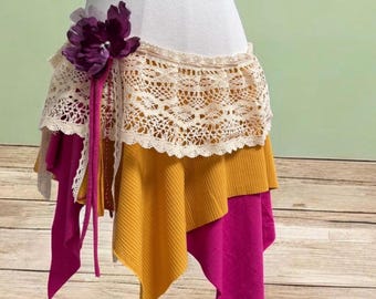 Whimsical Pixie Wrap Skirt – Fairycore Festival Wrap Overlay Belly Dance Hip Scarf