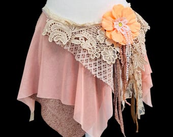 Whimsical Fairycore Layered Pixie Wrap Skirt & Festival Belt
