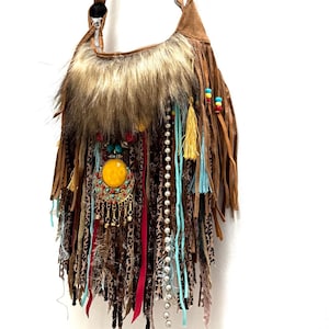 Boho Fringe Crossbody Bag: Vegan Suede Festival Purse.