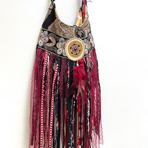 Bohemian fringe crossbody bag, Fringe Purse, Hippie Crossbody, Fringe Shoulder Bag.