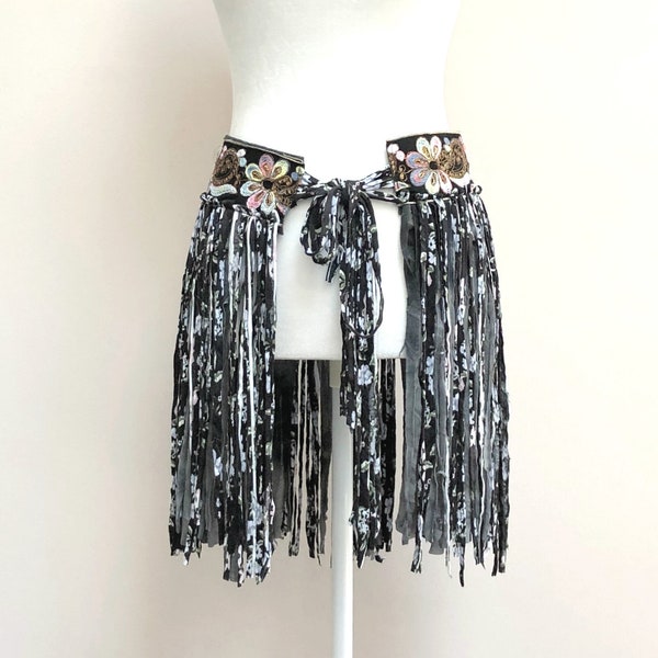 Hippie Belt Black fringe Belt Bohemian Belt Womens Fringe Belt Gypsy Belt.