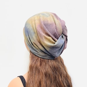 Tie dye Slouchy Beanie Womens Beanie Knit Hat Running Beanie Men Women Chemo Cap.