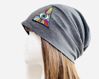 Grå Slouch Beanie Dam Herr Lätt Sommarmössa Chemo Huvudbonad.
