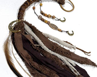 Boho Hair Wrap Dread, Fairy Locks, Dreadlock Braid Ponytail Clip,  Hair Extension.