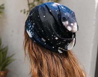 Gorro holgado Galaxy: gorro de quimioterapia de punto de mezcla de algodón