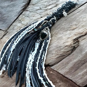 Boho Hair Wrap Dread, Black Fairy Locks, Dreadlock Braid Ponytail Clip,  Hair Extension.