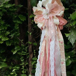 Rustic Pink Rag Bow: Shabby Chic Wedding Decor