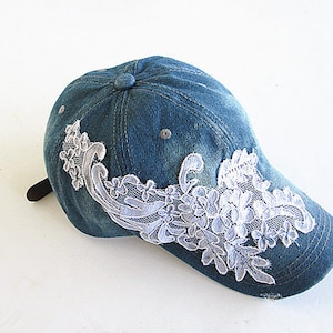 [JILLSTUART]★NEW YORK JEANS EMBROIDERED BALL CAP New York Embroidered Baseball Cap Washed Denim Cap (Black