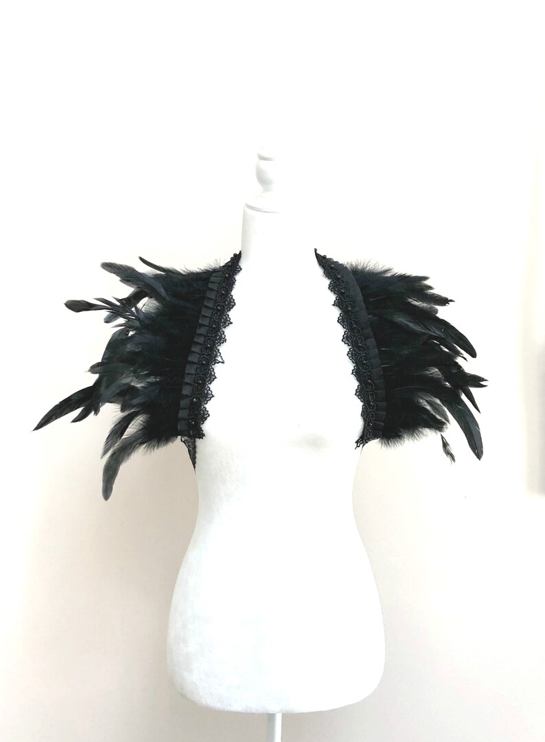 Black Feather Cape Carnival Costume Crow Costumesteampunk Etsy