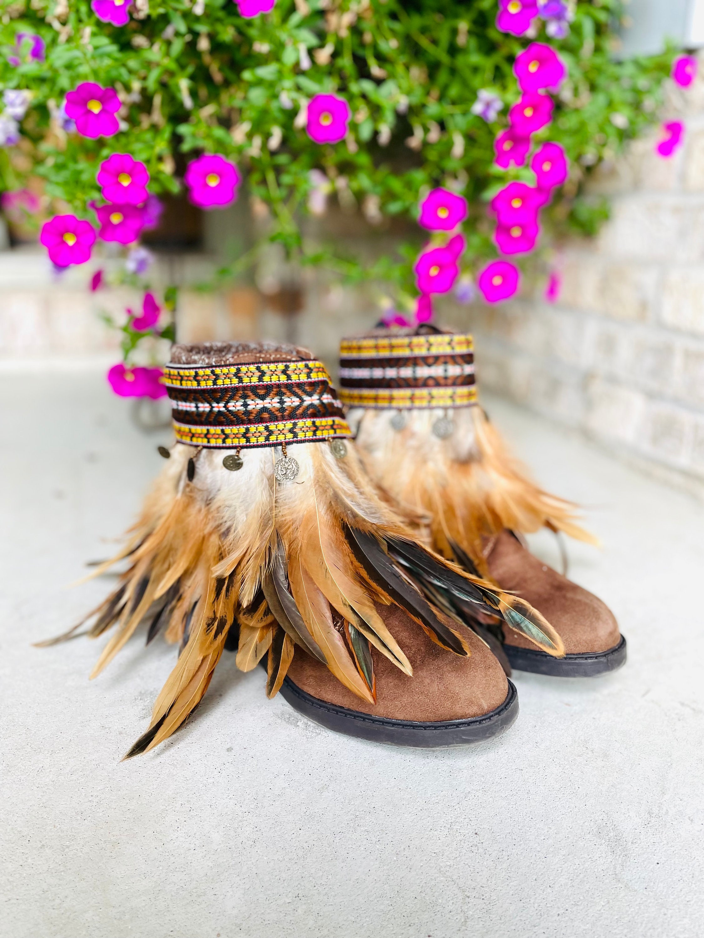 Gypsy Feather Boots Etsy Singapore