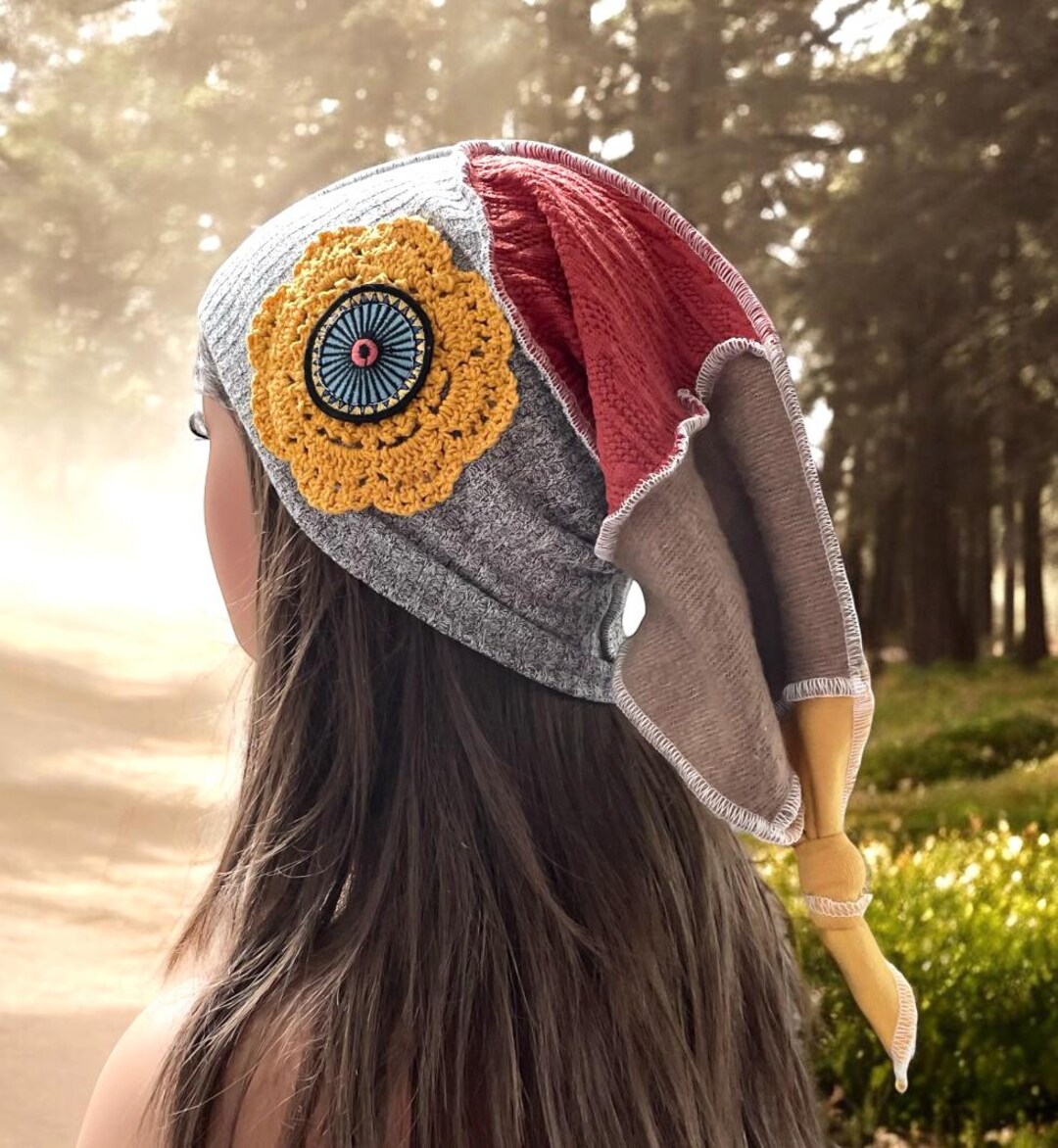 Buy Handmade Patchwork Elf Hood: Upcycled Jester Beanie Online