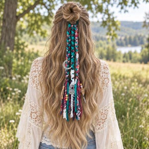 Boho-Haarwickel-Dreadlocks, Feenlocken, Dreadlock-Zopf, Pferdeschwanzclip, Haarverlängerung.