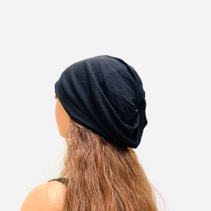 Lightweight Summer Beanie Hat, Slouch Hat, Twisted Top Beanie, Boho Beanie, Womens Beanie, Ponytail Beanie, Dreadlock Beanie. image 2