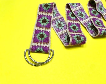 Crochet Belt Womens Belt Granny square crochet belt Bohemian belt dress belt.