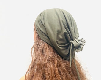 Gorro holgado verde militar Gorro holgado para mujer Gorro para niñas Gorro de corbata Gorro holgado Gorro hippie Gorro de gran tamaño