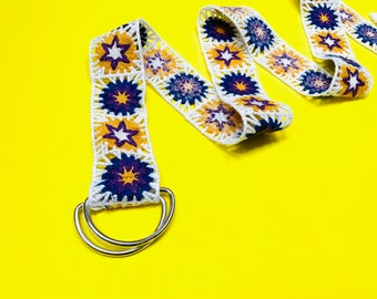 Granny Square Crochet Belt: Bohemian Style Womens Dress Belt