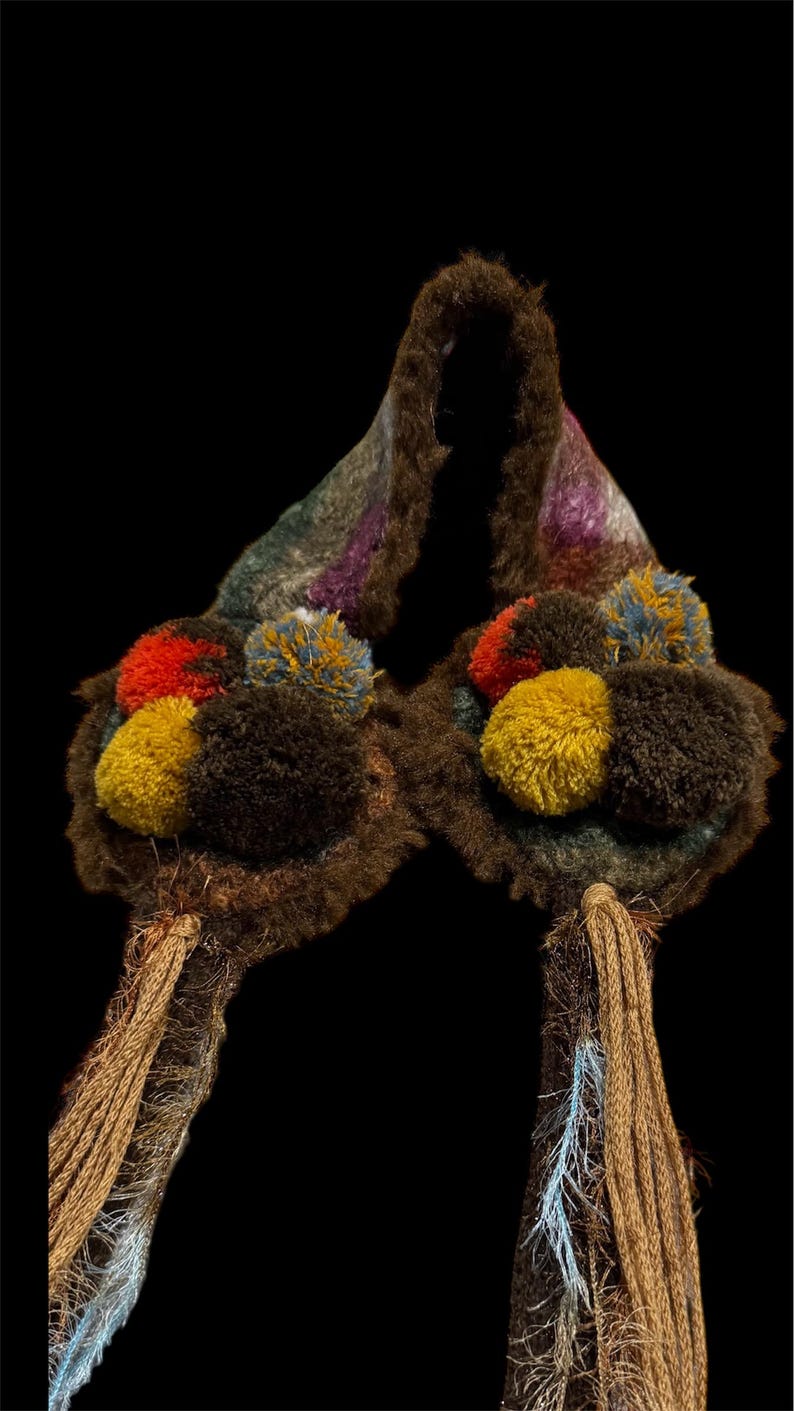 Boho Faux Fur Earmuffs With Pompoms Womens Mens Ear Warmers. image 8