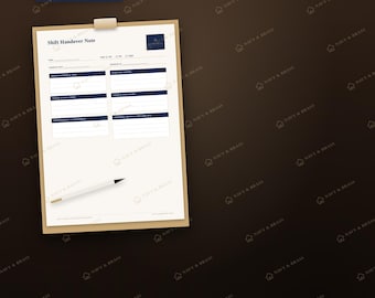 Restaurant Shift Handover Note, Hospitality Staff Log (Printable PDF)