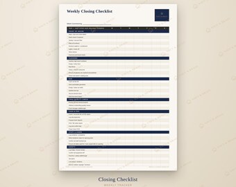 Restaurant Opening Closing Checklist