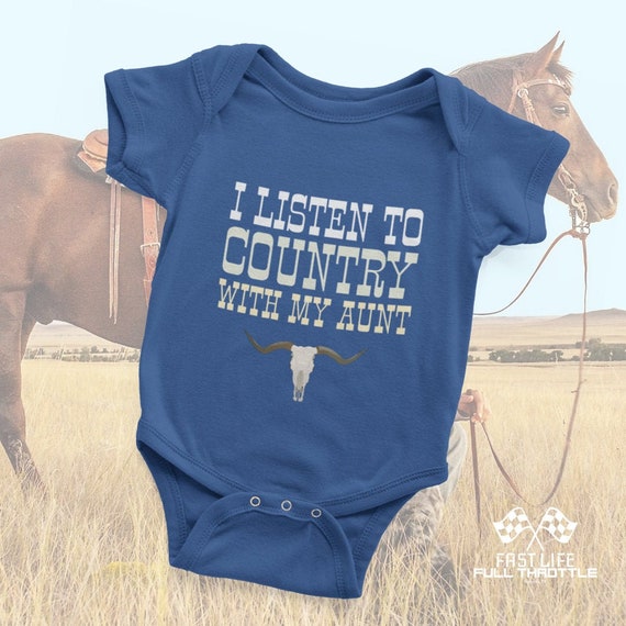 I Listen to Country Music With My Auntie new Personalised Baby Bib Unisex