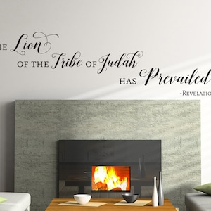 Vinyl Wall Art Decal | Revelation 5:5 | &quot;The Lion of the Tribe of Judah has Prevailed&quot; | Church Decor ~ Sermon Decor ~ Sunday School Decor