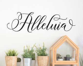 Vinyl Wall Art Decal | "Alleluia" | Easter Resurrection Day Jesus Grave Empty Tomb Tombstone Rolled Away Church Home Sermon Series