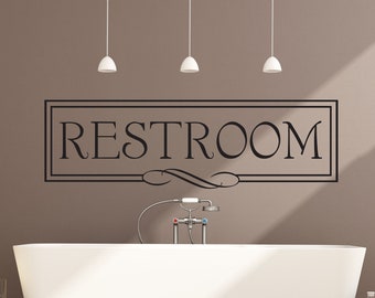 Vinyl Sign Decal | "Restroom" | Restroom Sign ~ Bathroom Sign