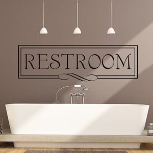 Vinyl Sign Decal | &quot;Restroom&quot; | Restroom Sign ~ Bathroom Sign