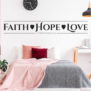 Vinyl Wall Art Decal | &quot;Faith Hope Love&quot;