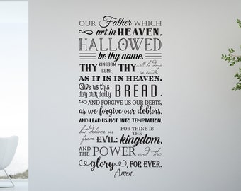 Vinyl Wall Decal | The Lord's Prayer Matthew 6:9-13 | "Our Father which art in heaven, Hallowed be thy name. Thy kingdom come..."