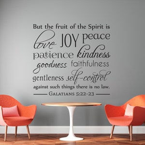 Vinyl Wall Art Decal | "The Fruit of the Spirit" | Galatians 5:22-23