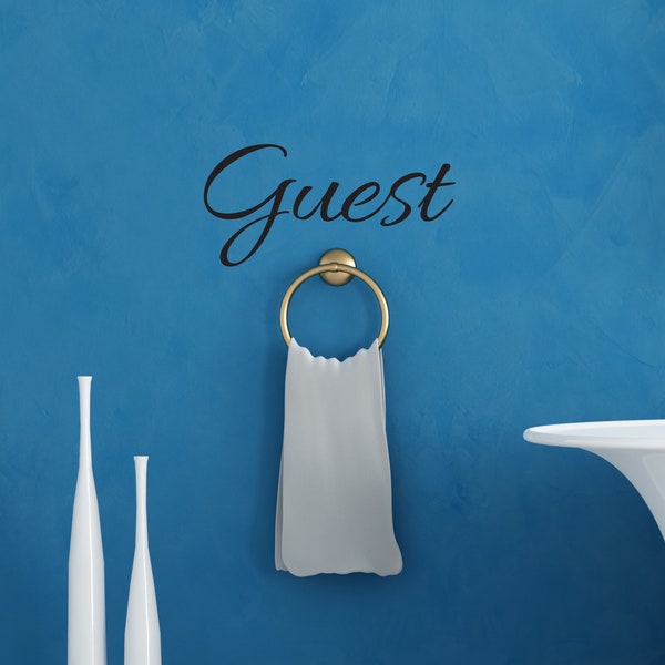 Vinyl Wall Sign Decal | "Guest" | Guest Room Sign ~ Door Sign ~ Towel Sign ~ Label