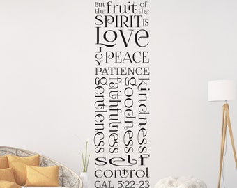 Vinyl Wall Decal | Galatians 5:22-23 | "But the fruit of the spirit is love, joy, peace..." | Church Decor ~ Classroom Decor ~ Home Decor