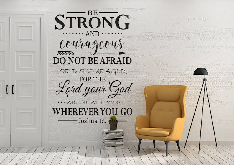 Vinyl Wall Art Decal Joshua 19 be Strong and Etsy