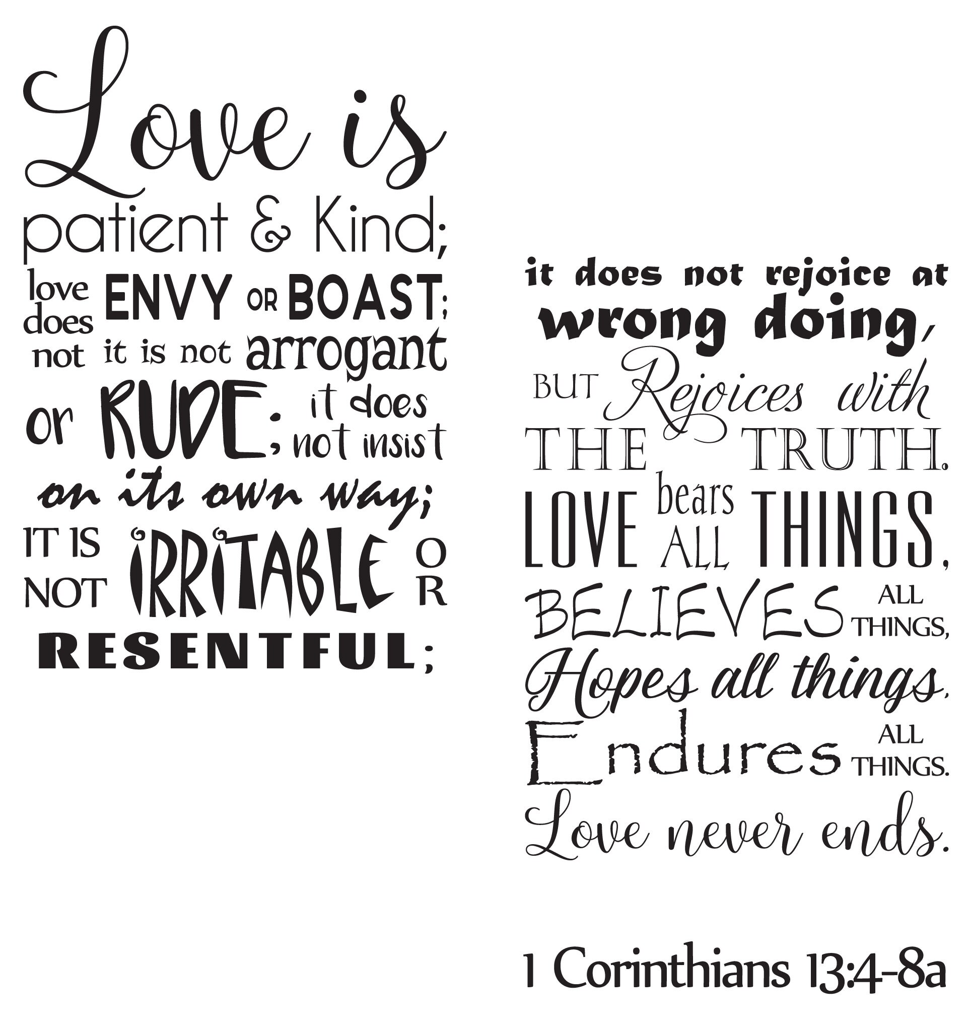 Vinyl Wall Decal 1 Corinthians 1348 Love is Etsy