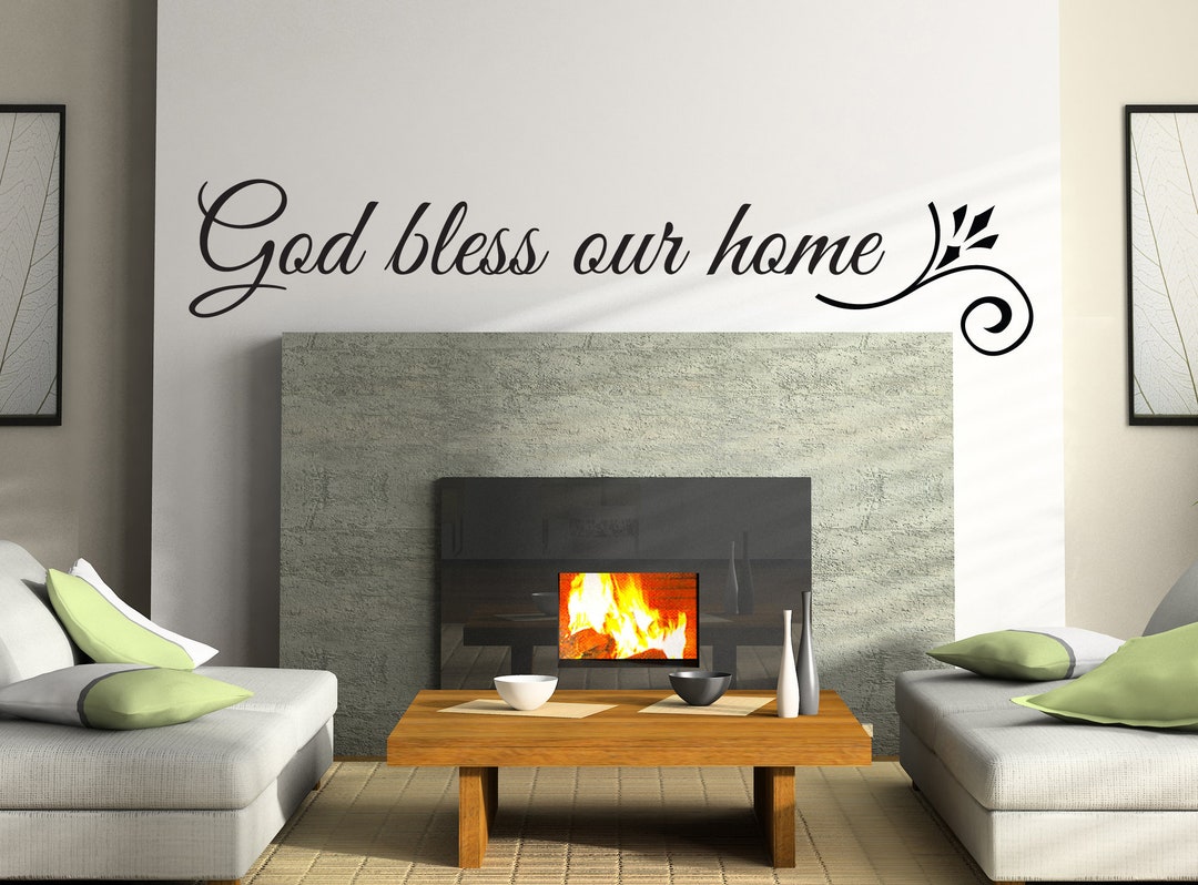 Vinyl Wall Art Decal | "god Bless Our Home" | Housewarming Decor ~ Home ...