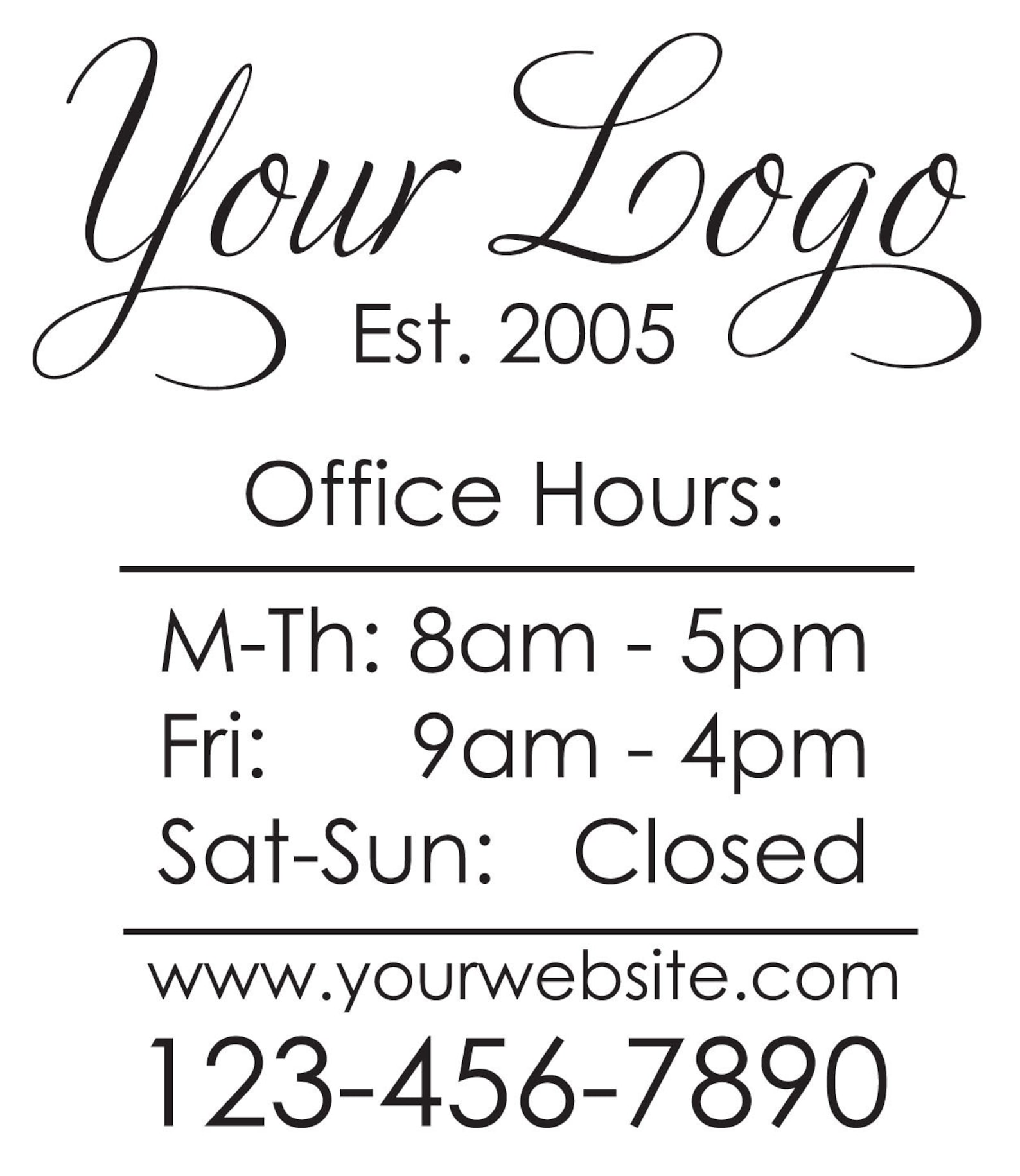 Custom Business Sign Vinyl Wall Window Store Logo Operation Etsy