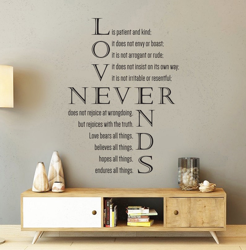 Vinyl Wall Decal 1 Corinthians 1348 love is Etsy