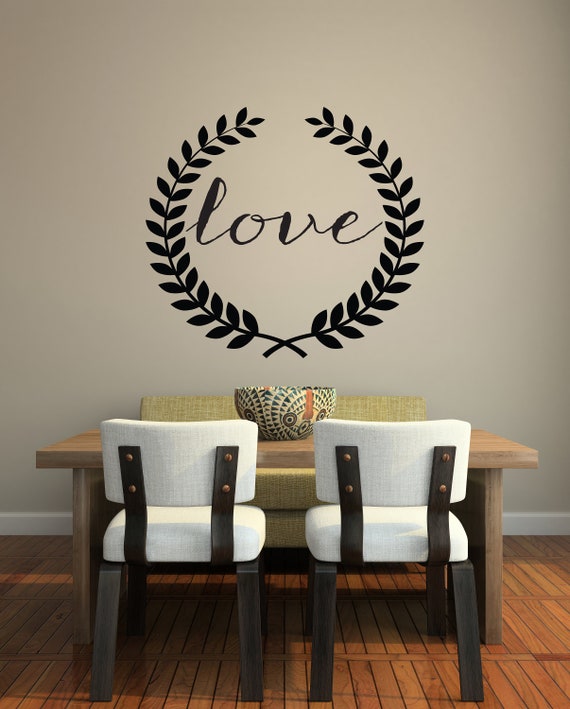 Love Wreath Vinyl Wall Art Decal Romance Romantic Engagement Wedding Anniversary Valentine S Day Bedroom Decor Love And Wheat