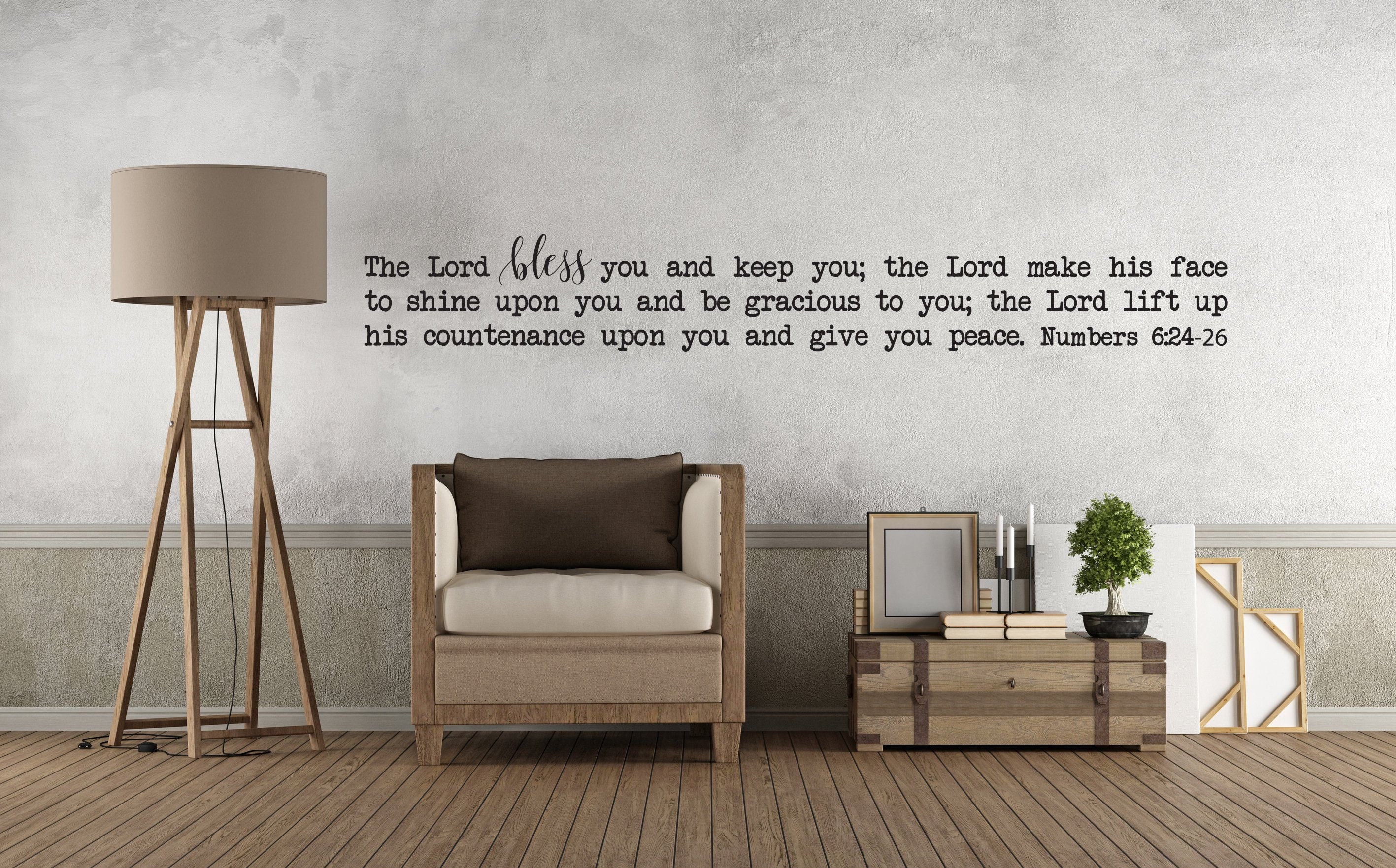 Vinyl Wall Art Decal Numbers 6 24 26 The Lord Bless You And